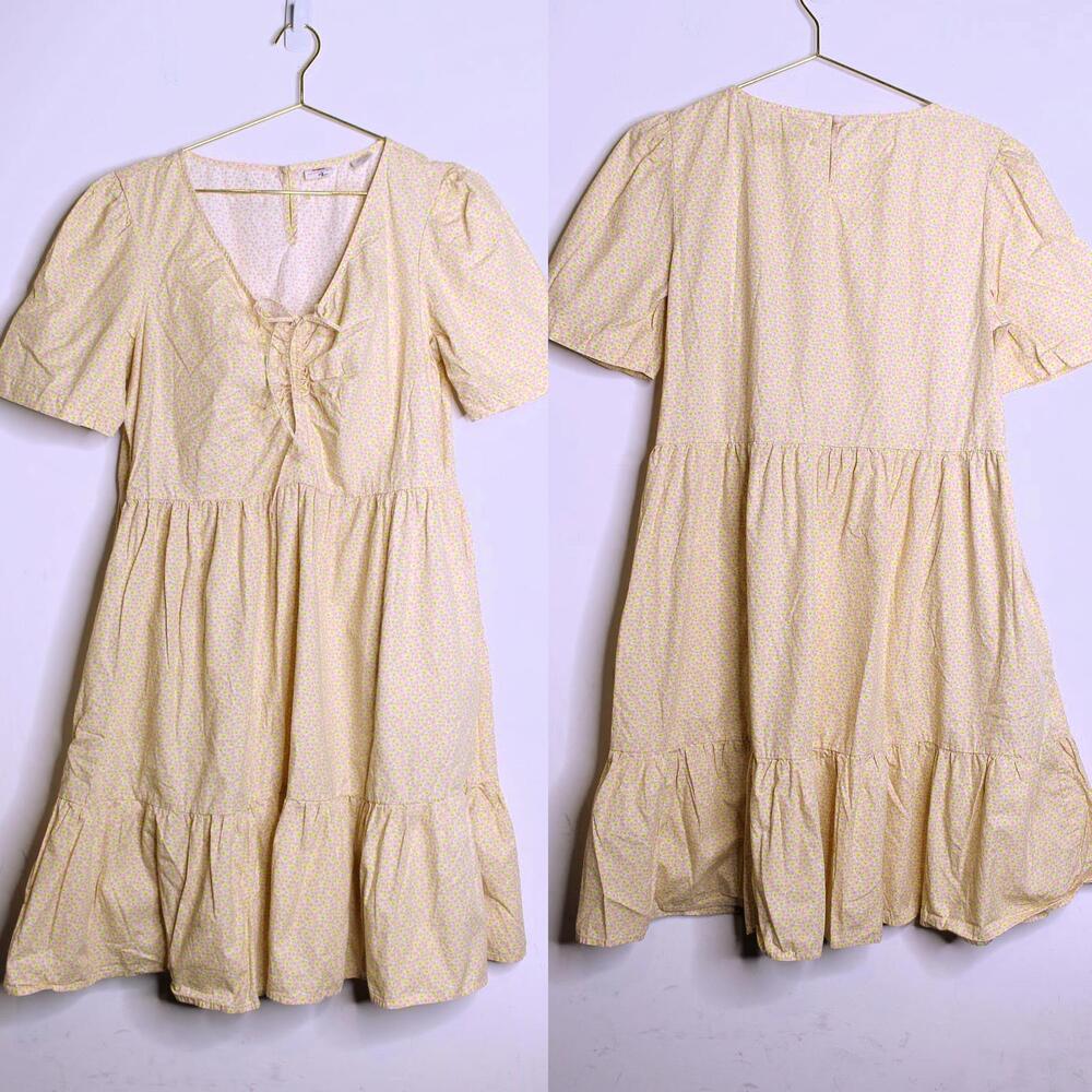 Levis Yellow Cotton Cottagecore Dress - Large